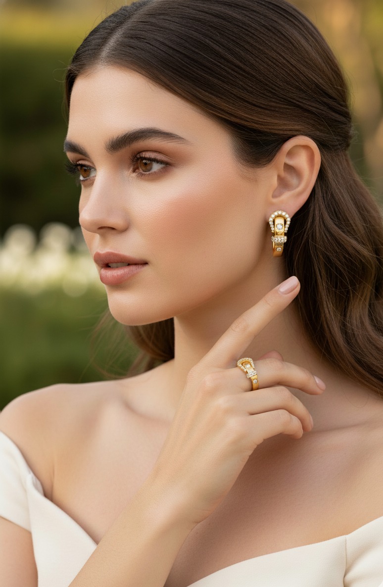 H.J. Namdar gemstone earrings and ring
