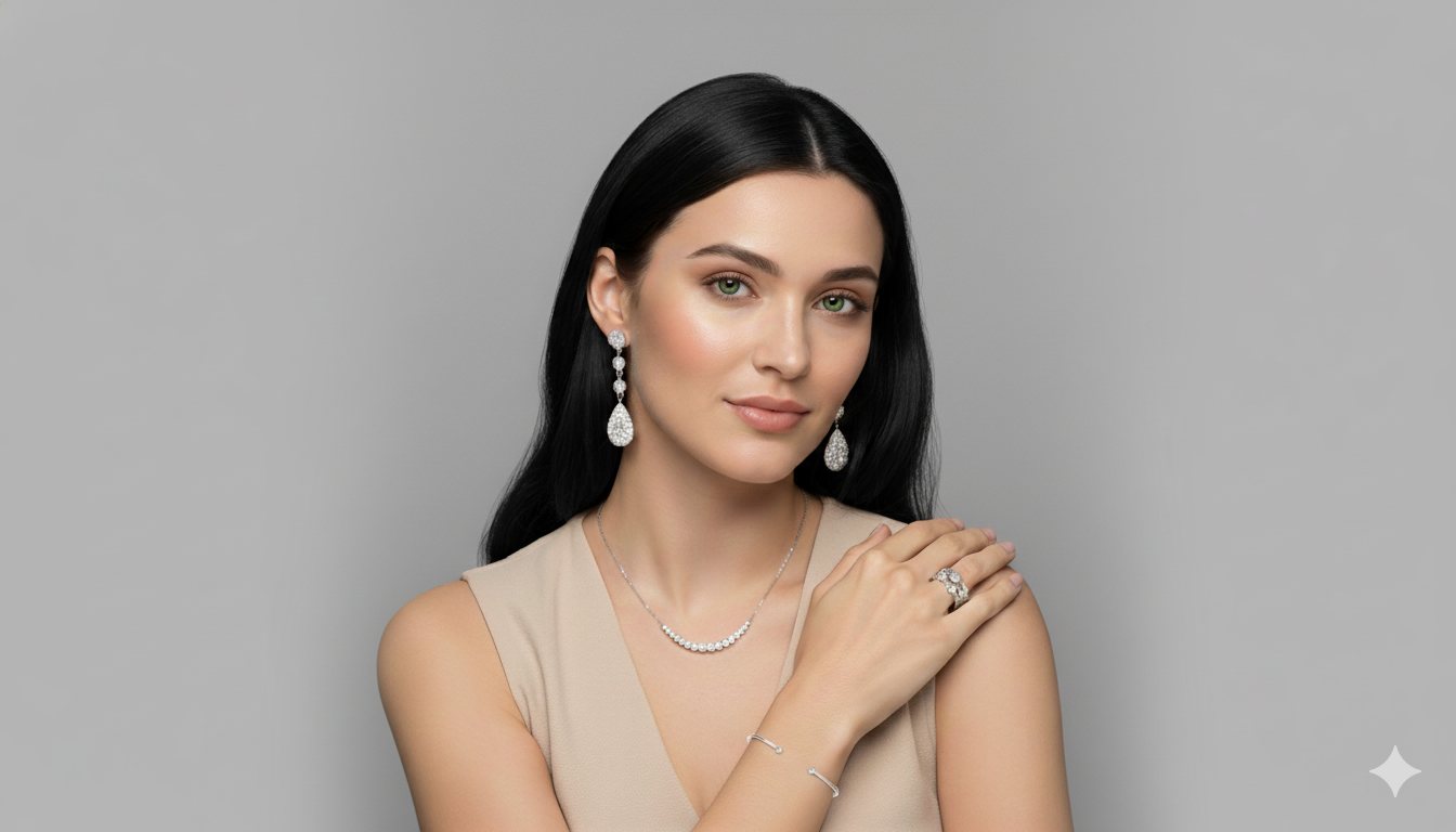 H.J. Namdar earrings, ring and bracelet